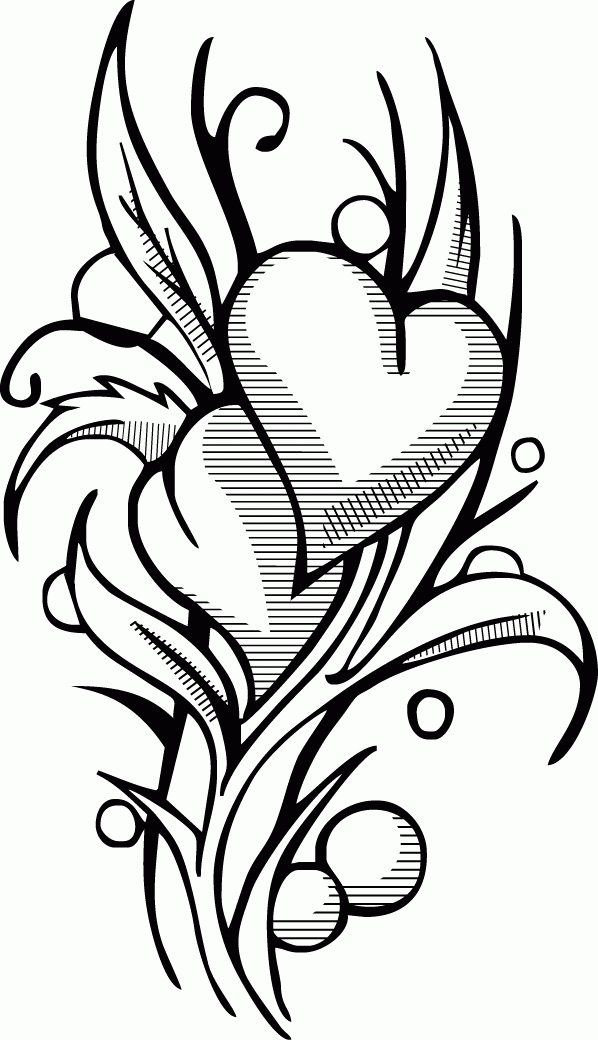  Cool Graffiti Heart Coloring Pages - Letter Coloring