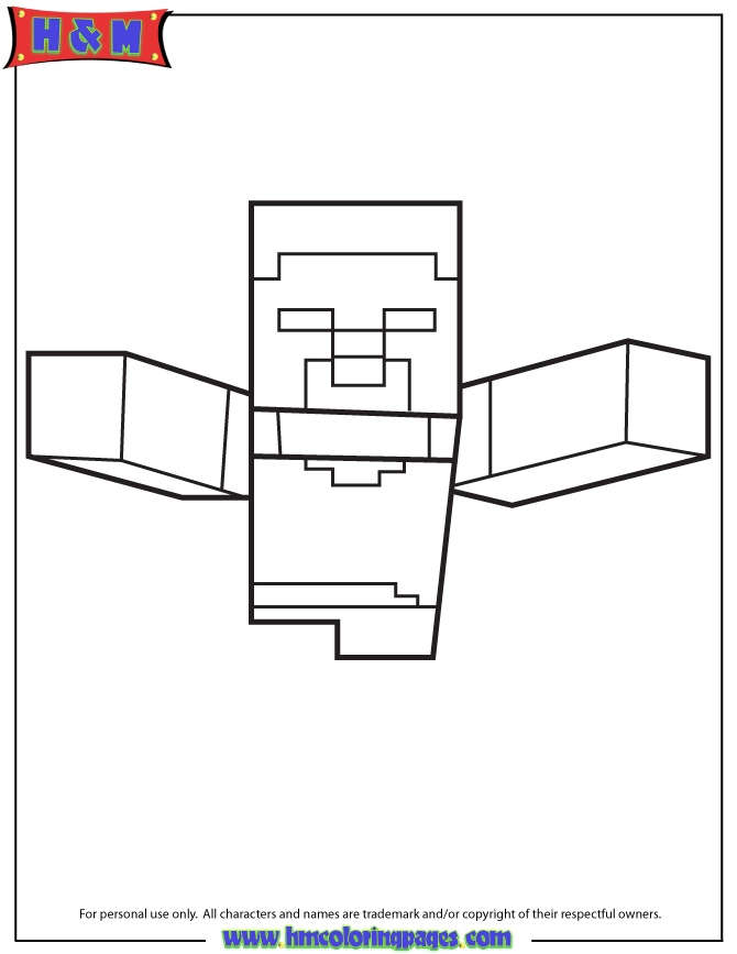 Minecraft Herobrine Coloring Pages Coloring Page