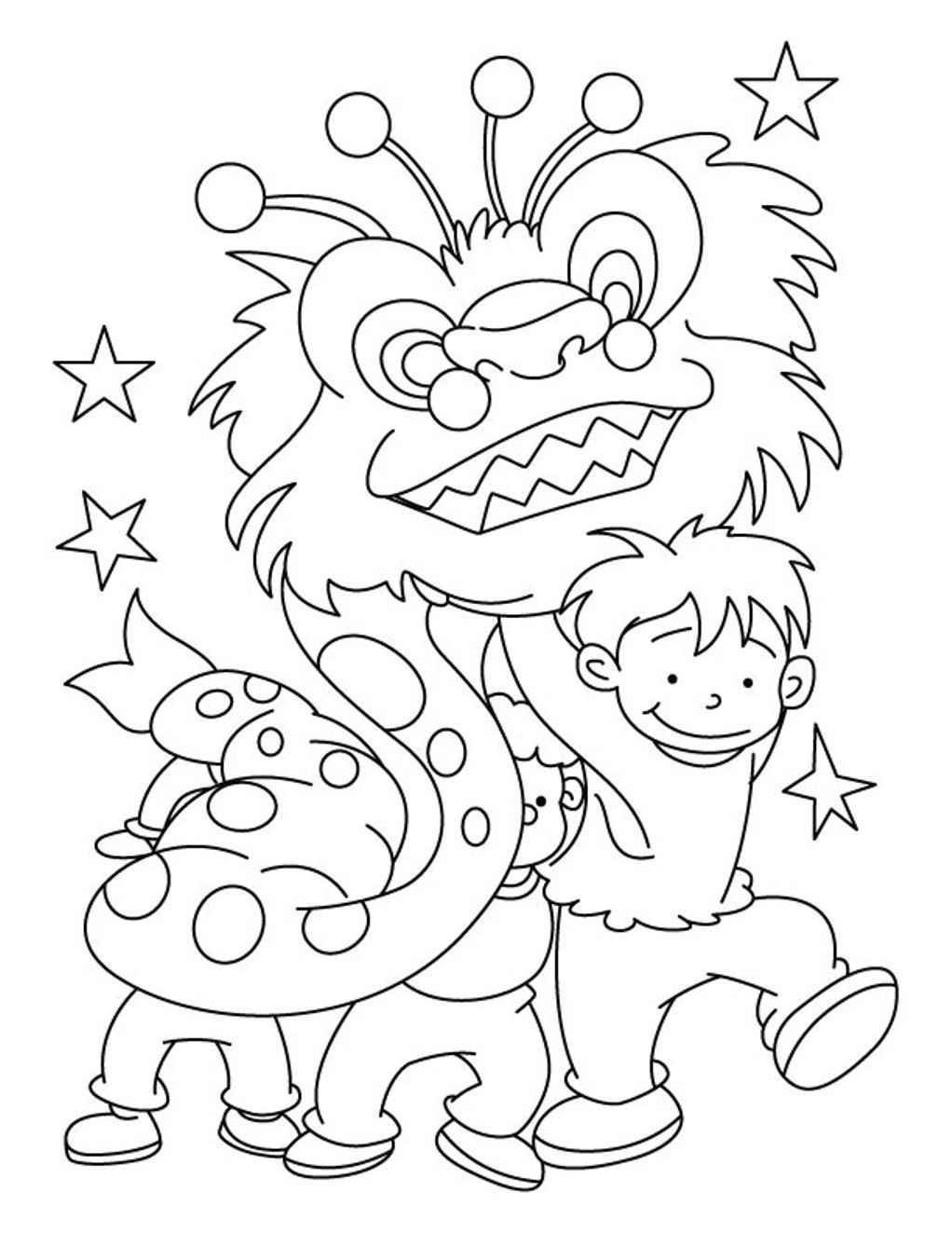 Dragon Chinese New Year Coloring Pages | New Year Coloring pages