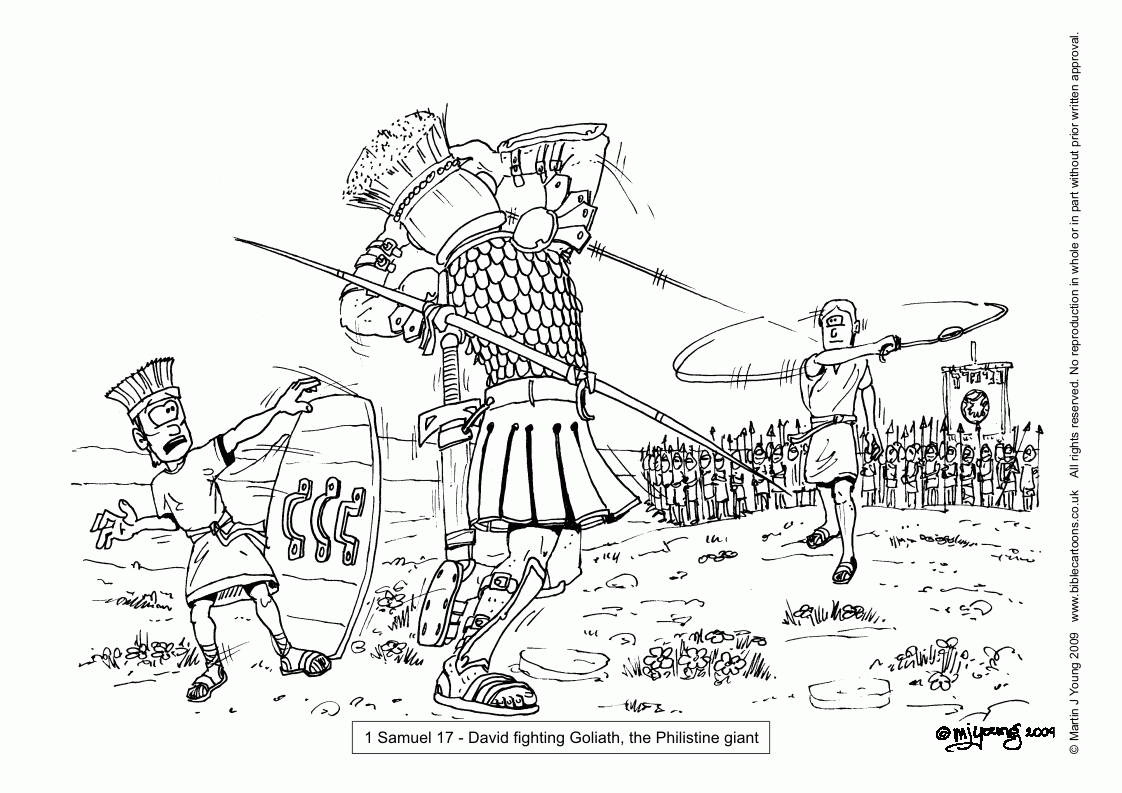 Colouring Pages Kids David And Goliath Clip Art Library