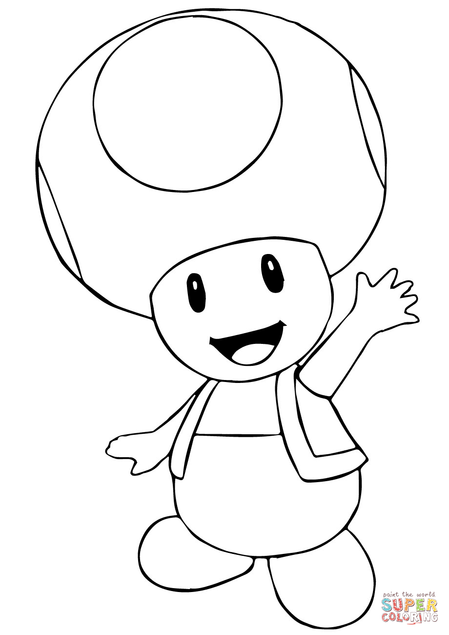 Free Toad Coloring Pages From Super Mario Download Free