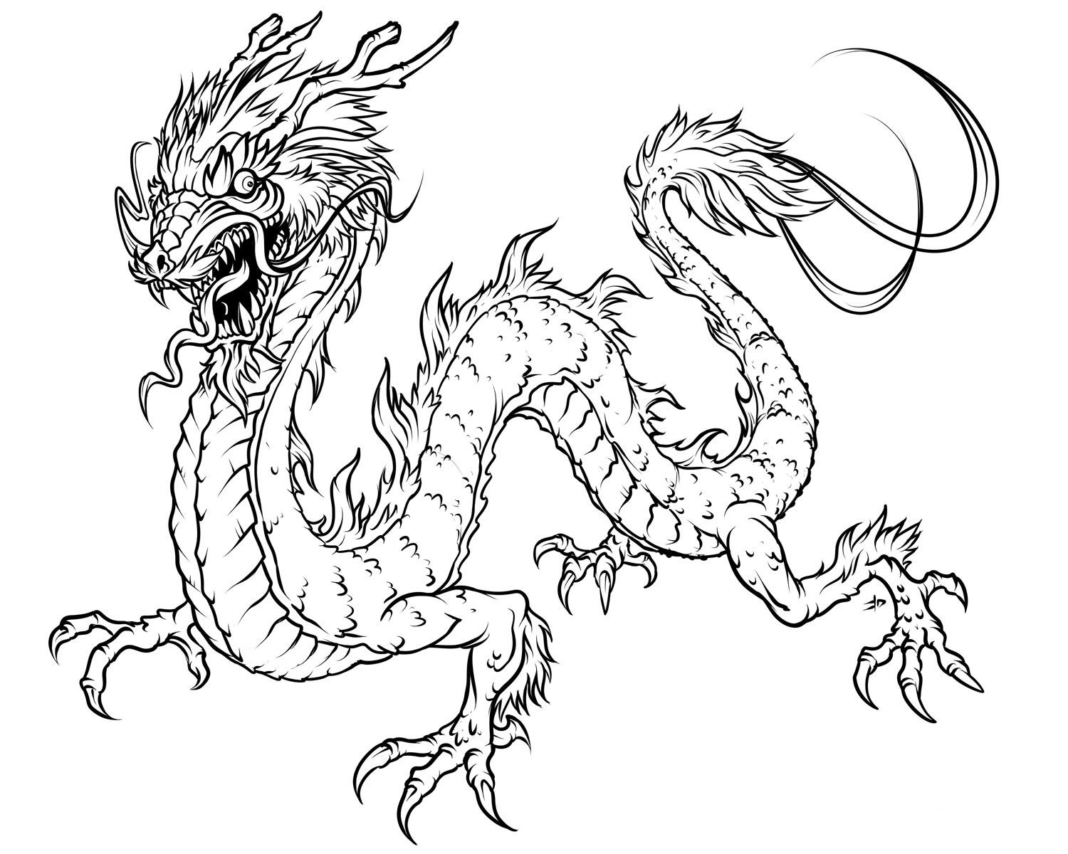 Realistic Dragon Coloring Pages |Free coloring on Clipart Library