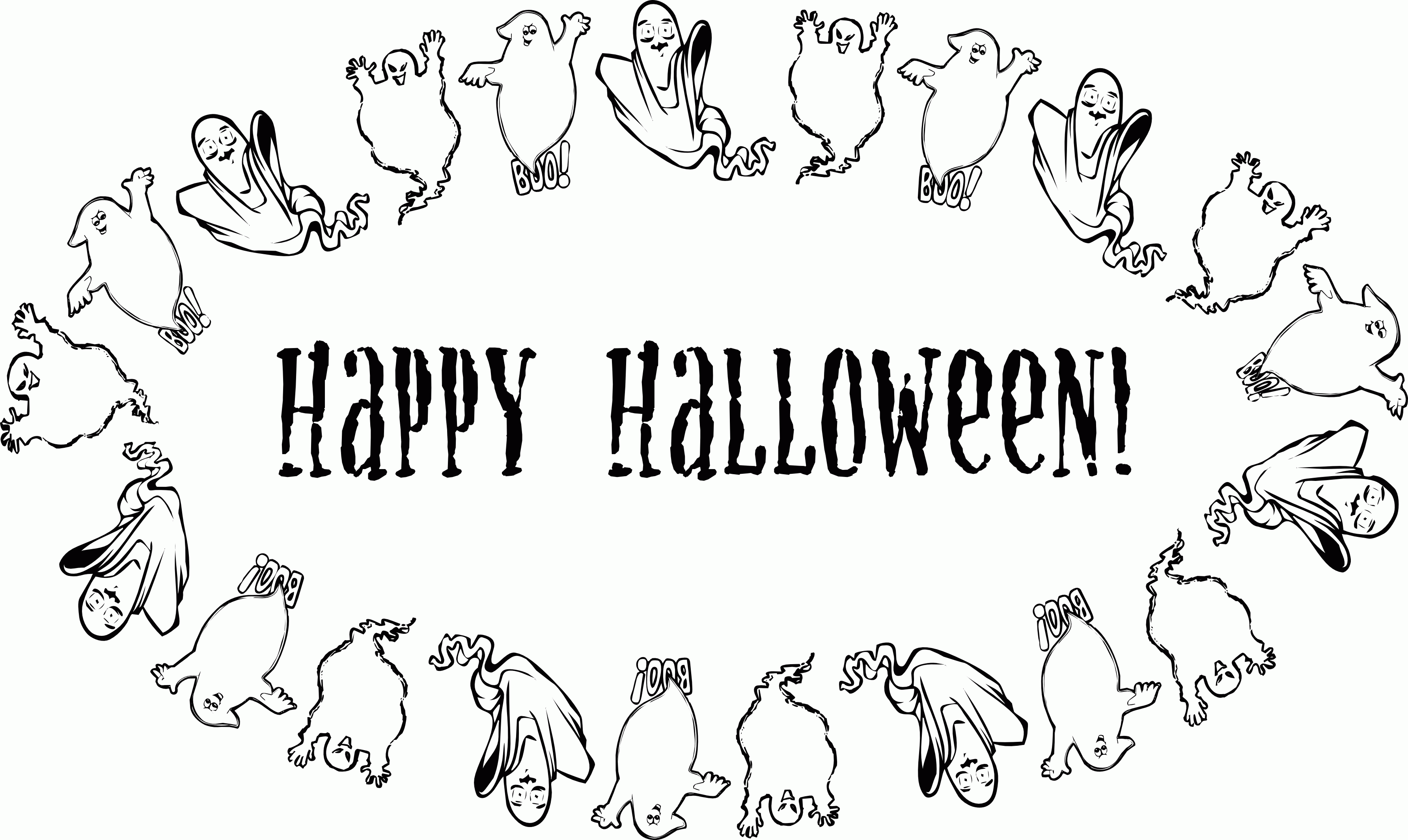 Planse De Colorat Cu Fantome De Halloween Clip Art Library