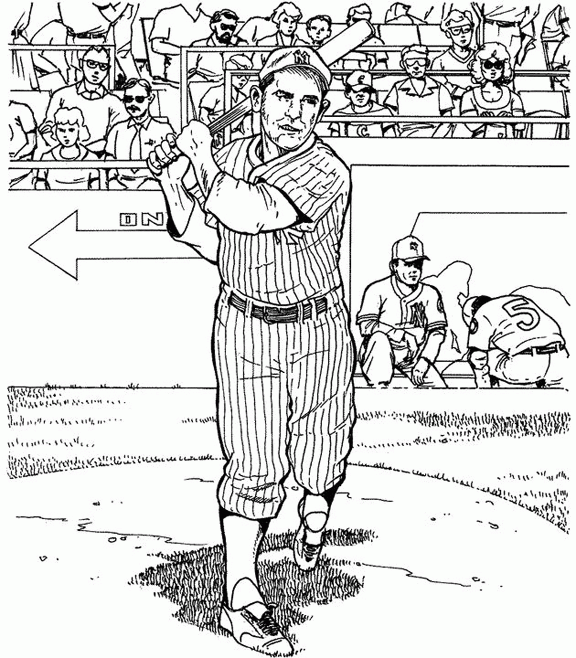 Yankee Baseball Coloring Page
