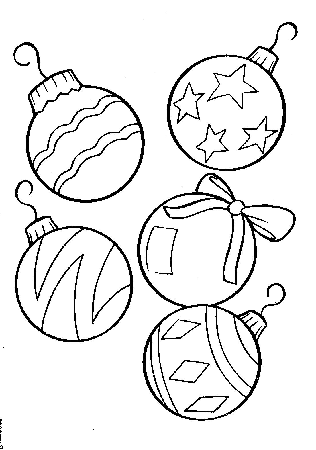 Free Christmas Ornaments Coloring Pages Printable, Download Free