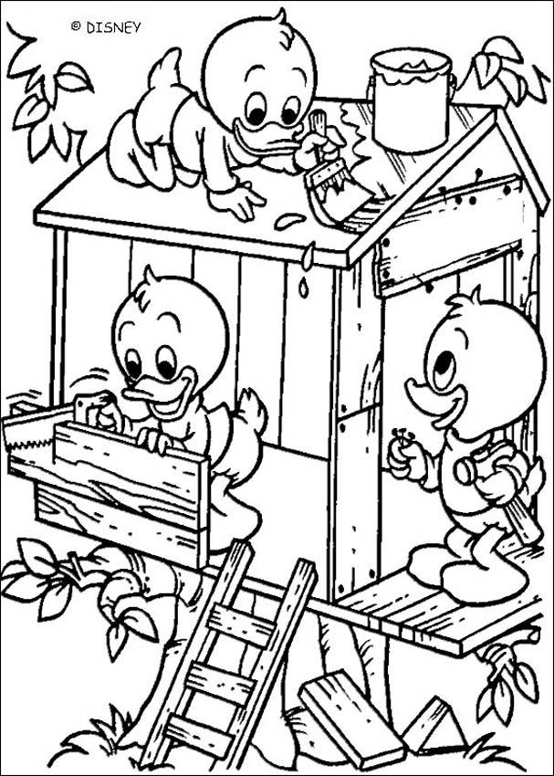 Donald Duck coloring pages - Louie, Dewey and Huey the Donalds