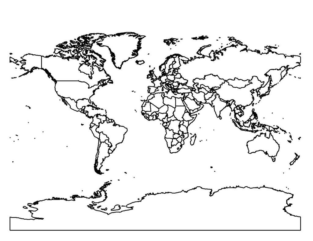 Free World Map Coloring Page