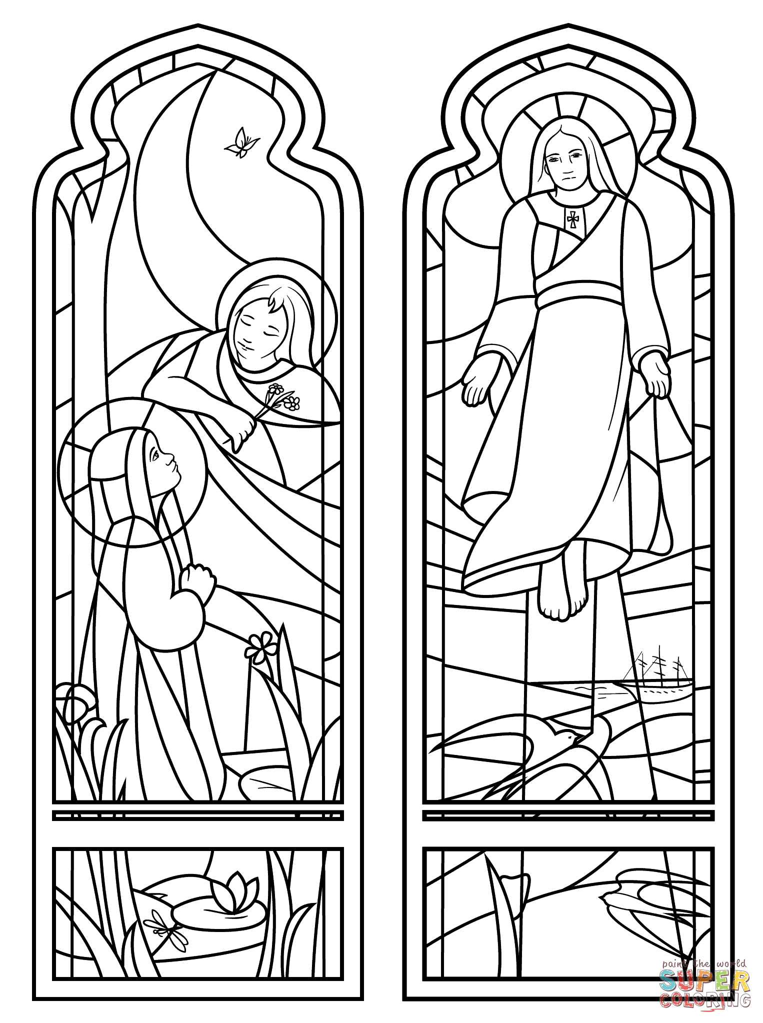 Church Stain Glass Window | Coloring Pages For Adults | Coloring