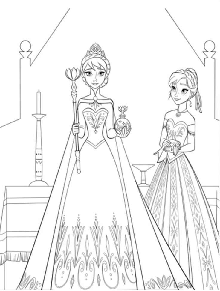 View Frozen Colouring Pages Elsa PNG