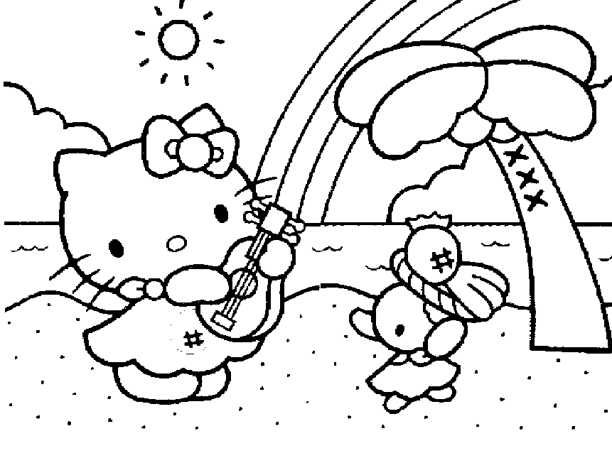 hello kitty coloring pages - Clip Art Library