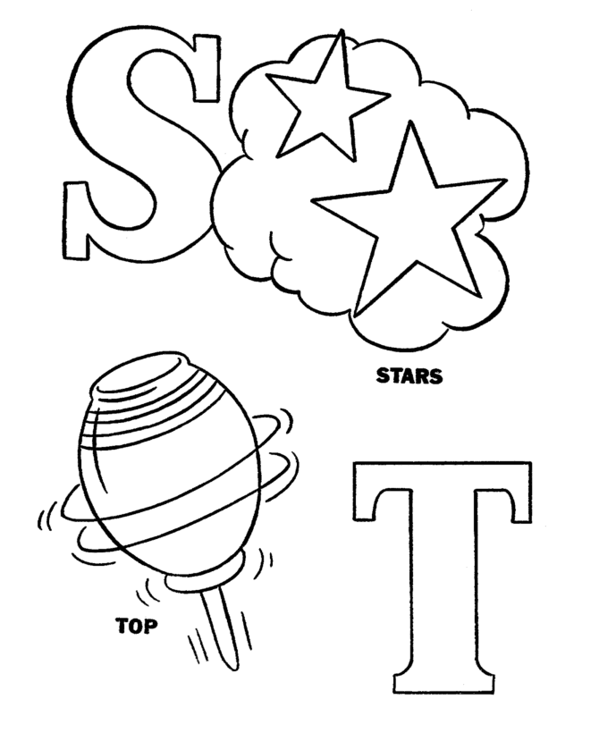 Letters Objects Coloring Pages D
