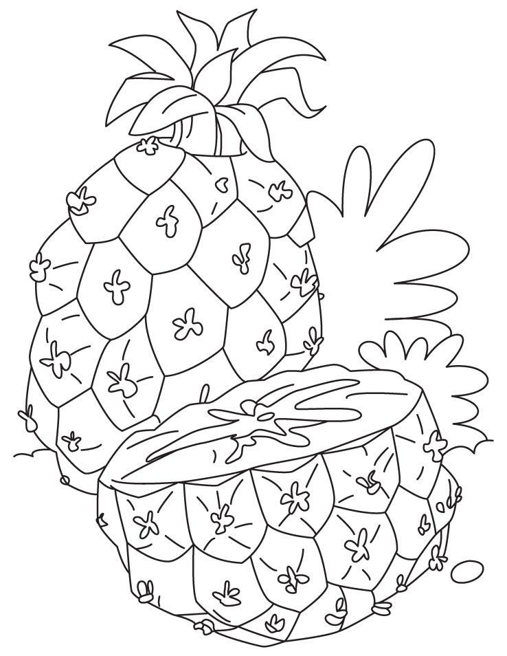 Pineapple Coloring Pages and Book | Unique Coloring Pages