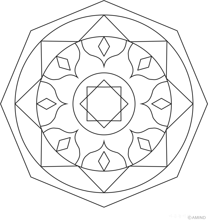 Free mandalas coloring  Octagon Mandalas 1 ???