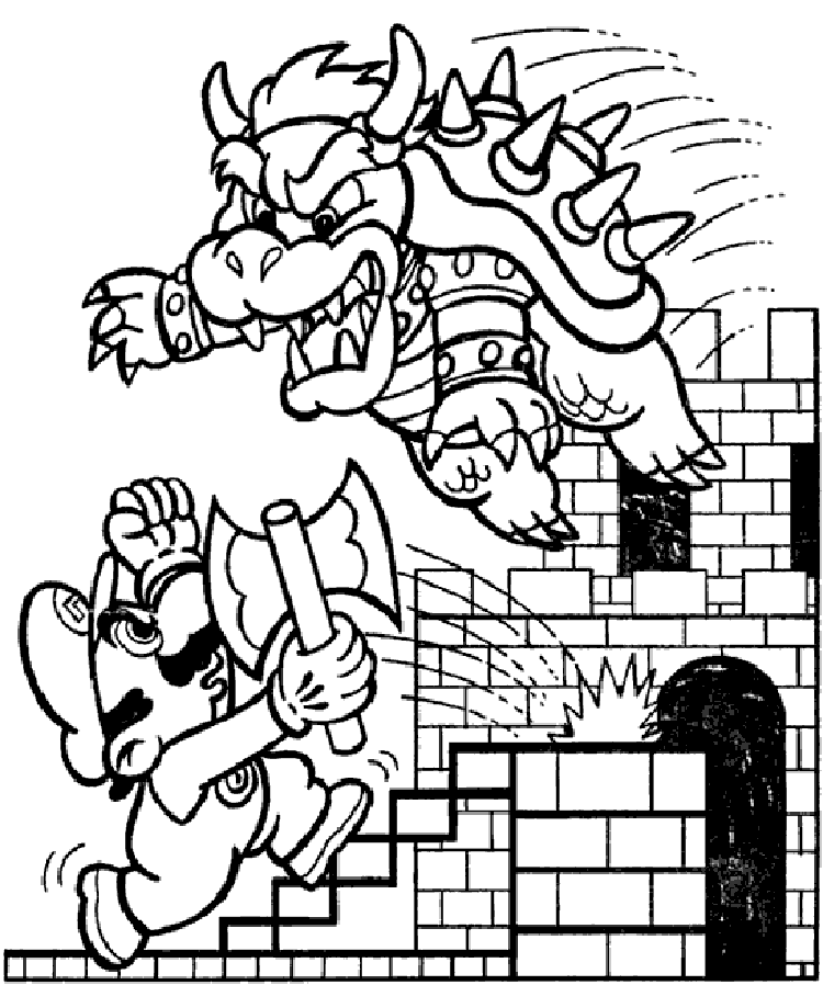Super Mario Characters Coloring Page