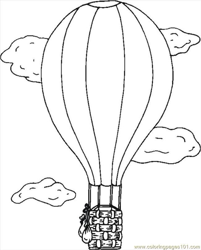 Printable Coloring Page Hot Air Balloon Basket Coloring Pages