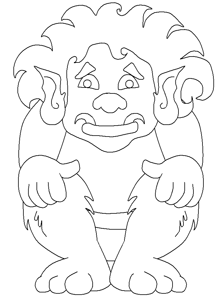  Troll Under Bridge Coloring Page - Three Billy Goats