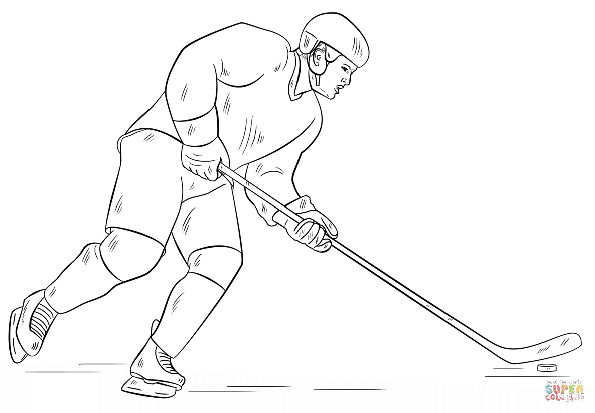 Hockey Player coloring page | Free Printable Coloring Pages