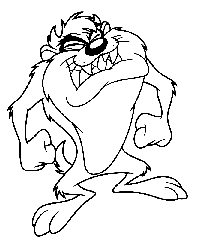 Free Looney Tunes Coloring Pages Of Taz | Cartoon Coloring pages
