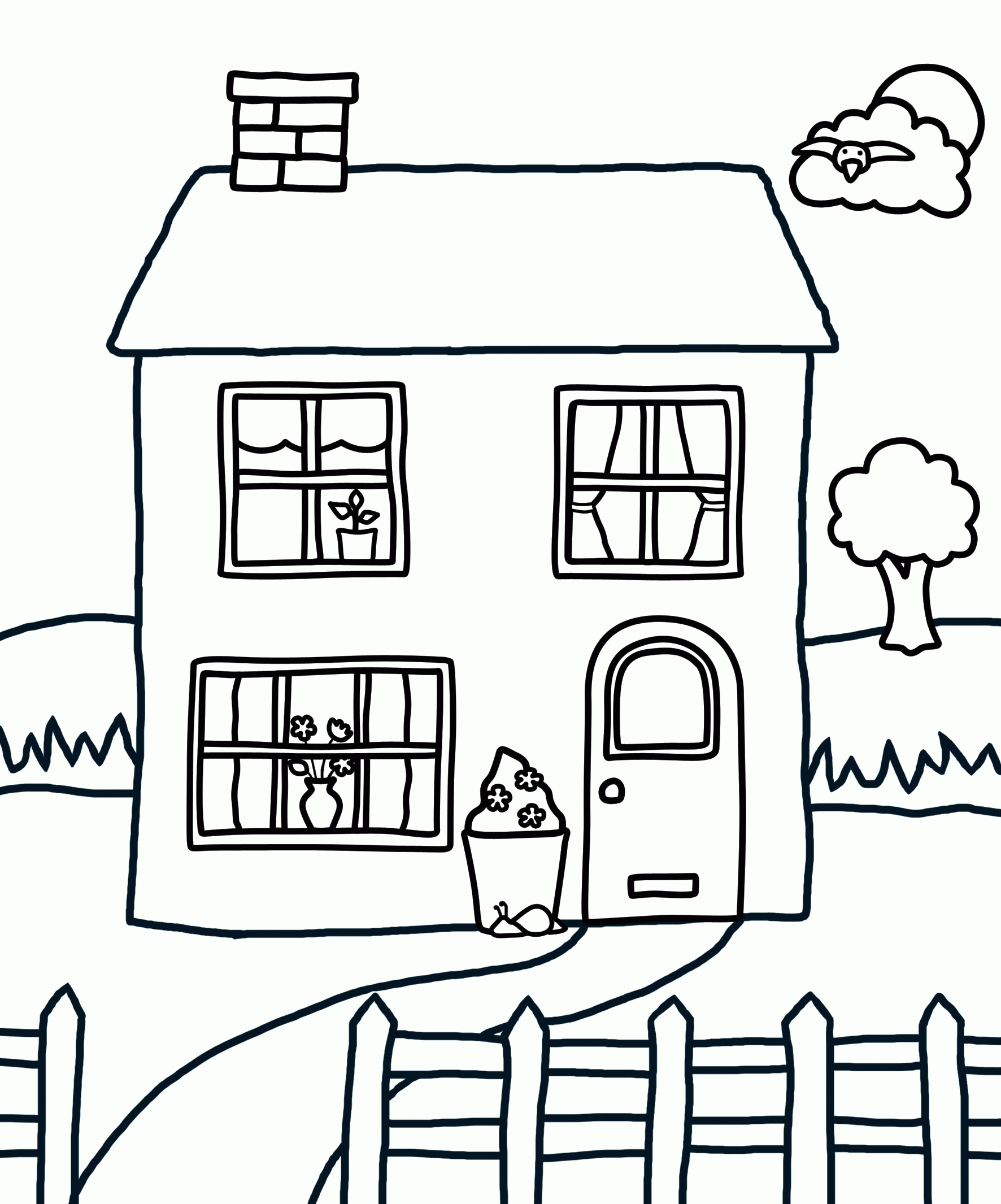 Schoolhouse Coloring Pages Printables Gingerbread House Coloring