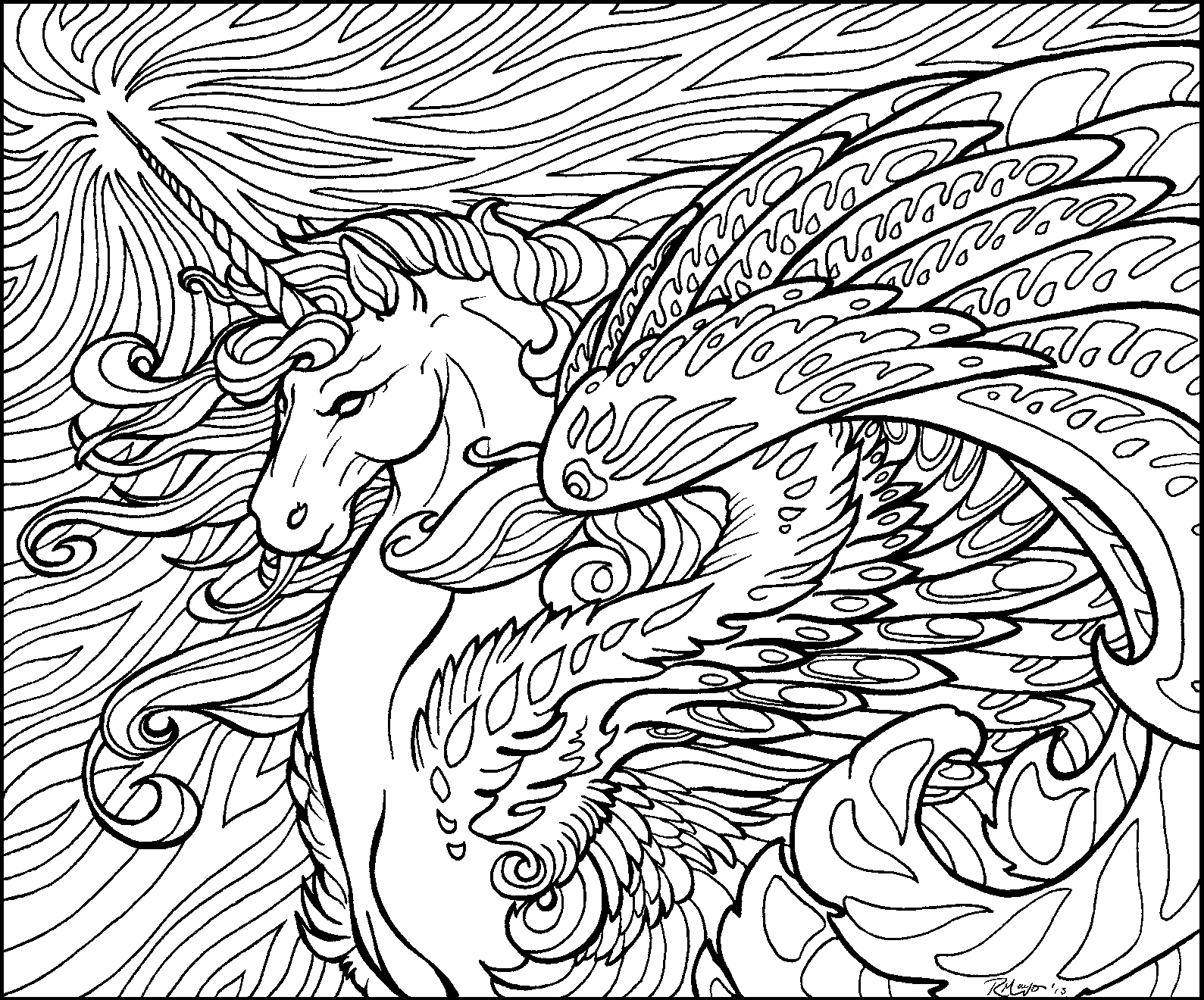 Free Unicorn Coloring Pages For Adults Download Free Clip Art