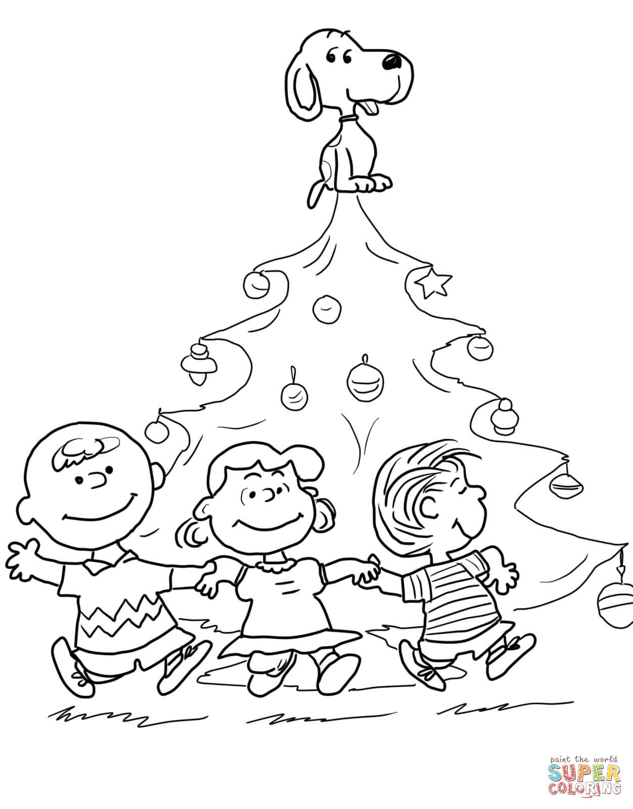 Charlie Brown Christmas Tree coloring page | Free Printable