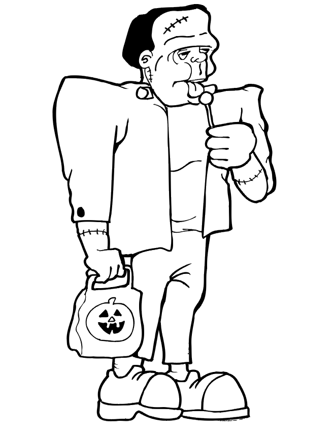 Frankenstein Coloring Page | Trick or Treating