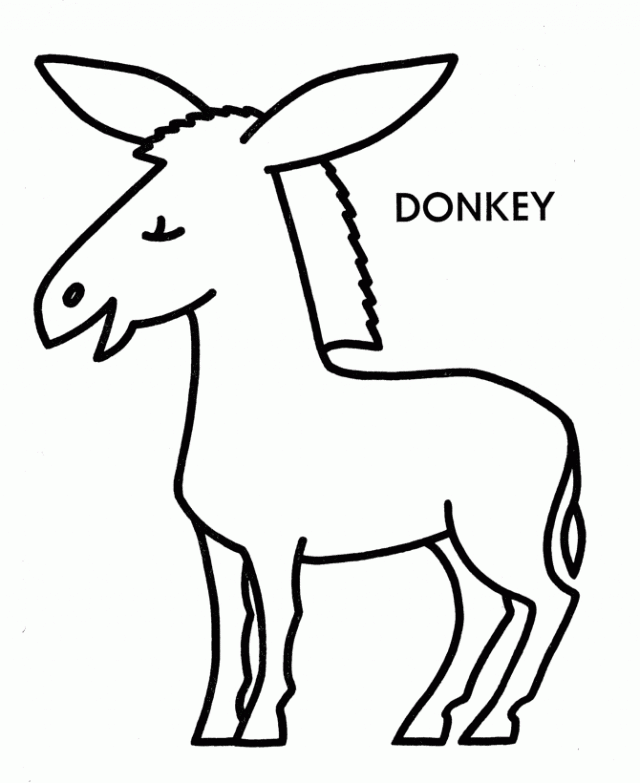 easy color Donkey Printable| Coloring Pages for Kids | Great