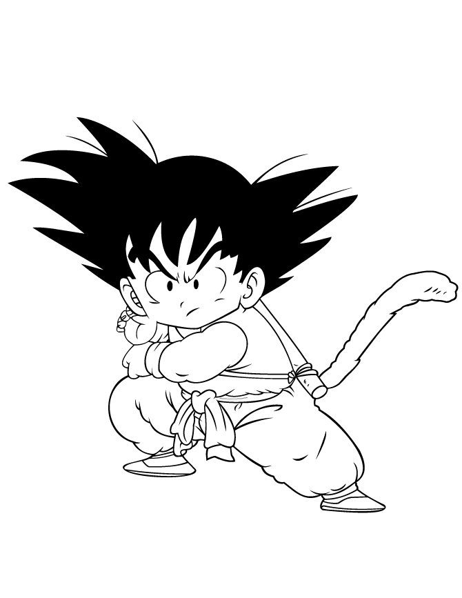 kid goku Colouring Pages