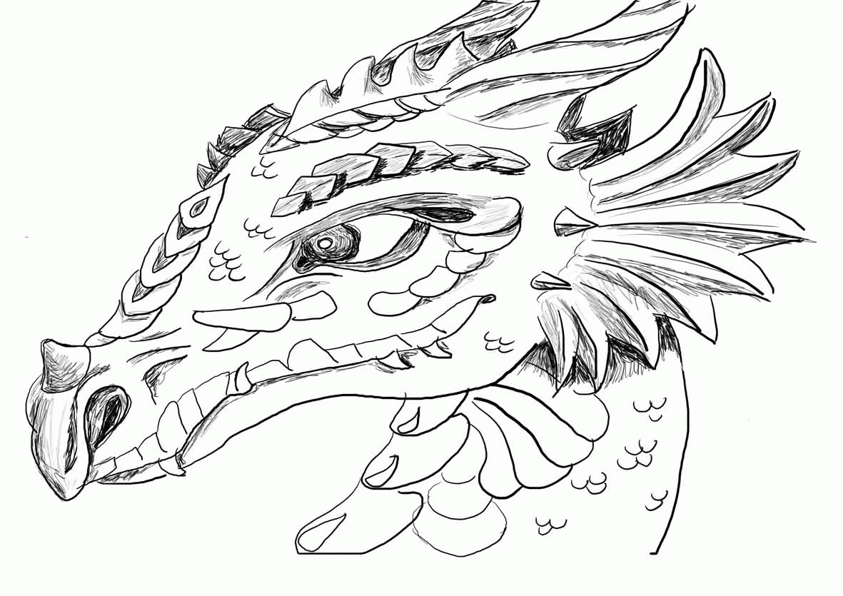 Rehearsal Realistic Dragon | Coloring Pages For Adults Only Coloring