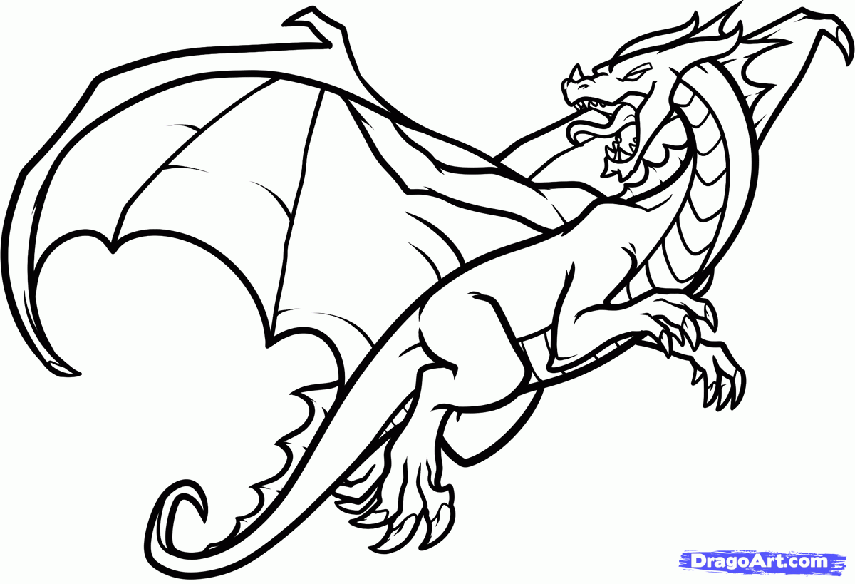 easy cartoon drawings of dragons - Clip Art Library