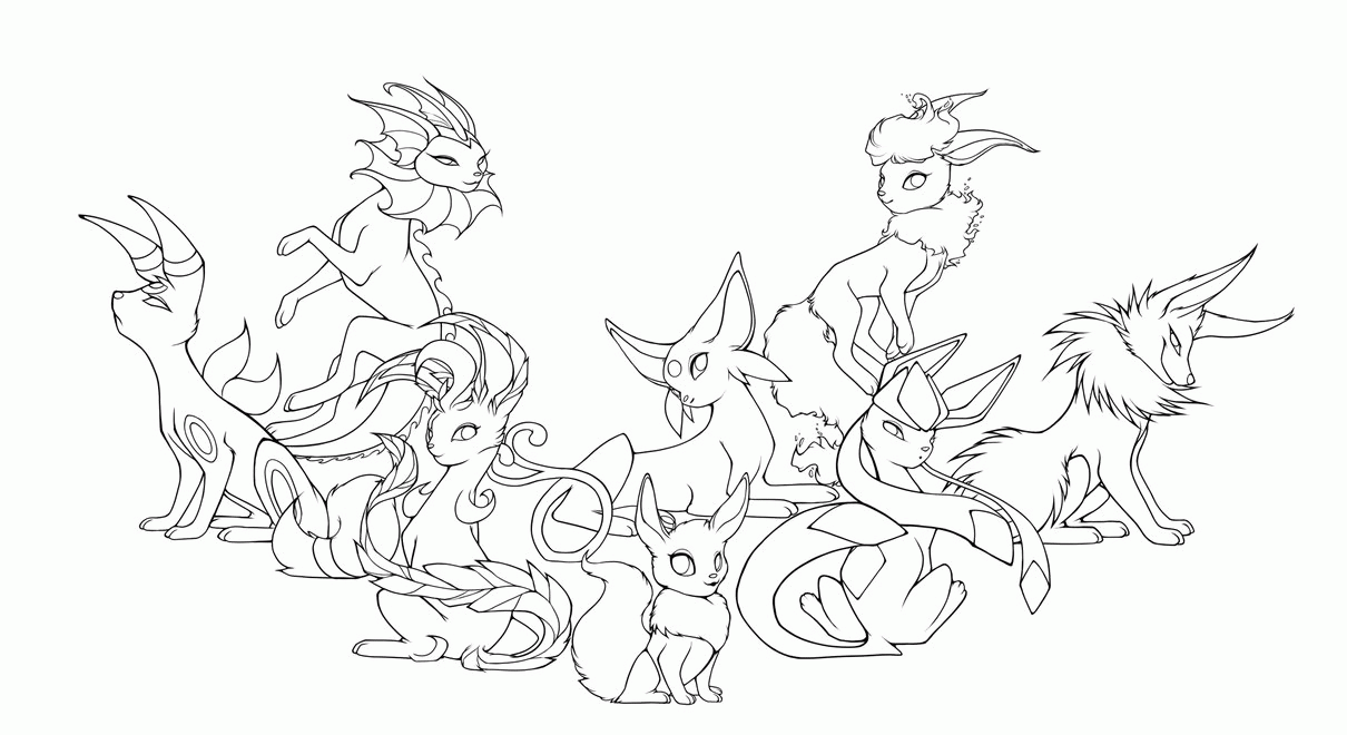 Clip Arts Related To : vaporeon eevee evolutions coloring pages. 