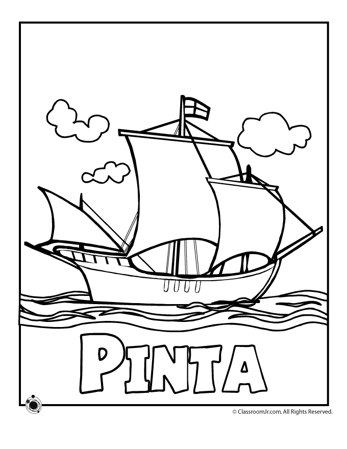 christopher columbus three ships coloring pages