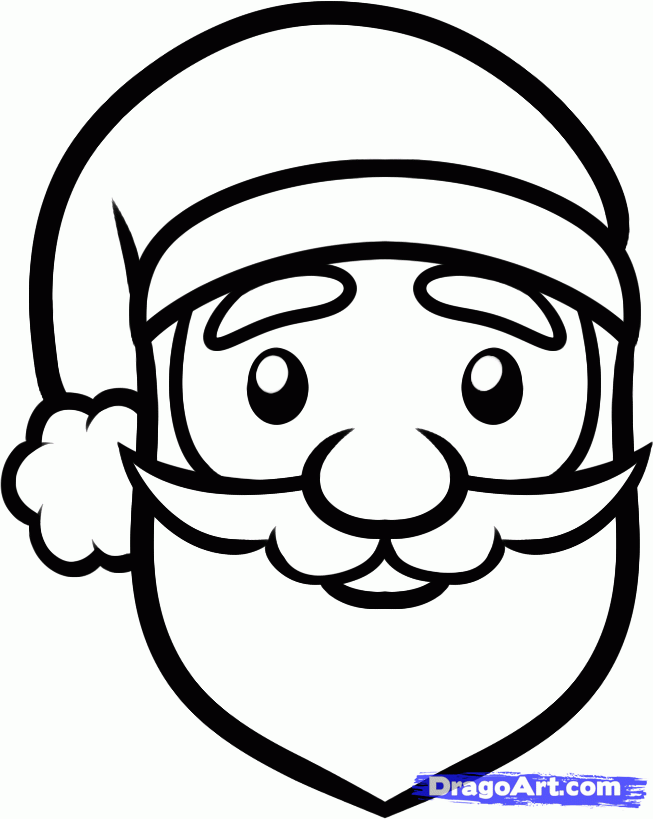 How to Draw a Santa Face For Kids, Step by Step, Christmas Stuff