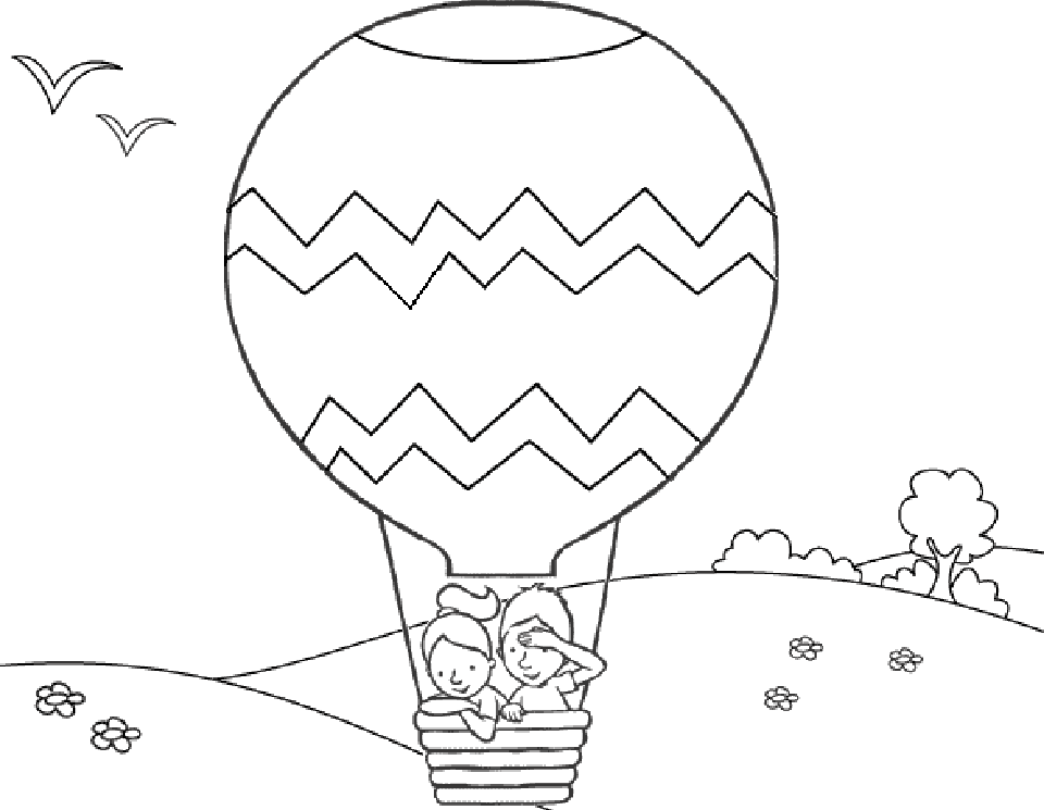 hot air balloons Colouring Pages
