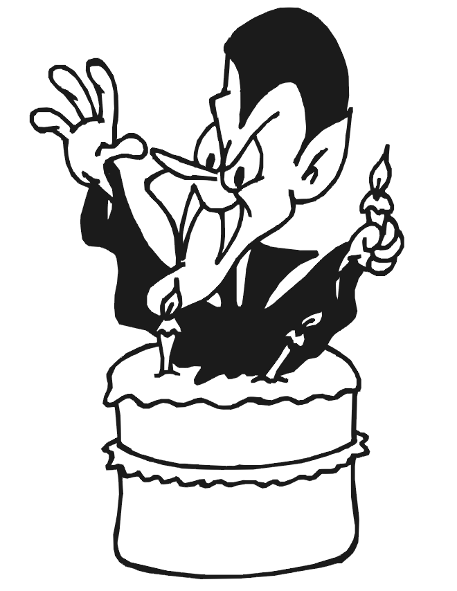 Vampire Coloring Page | Birthday In Birthday Cake