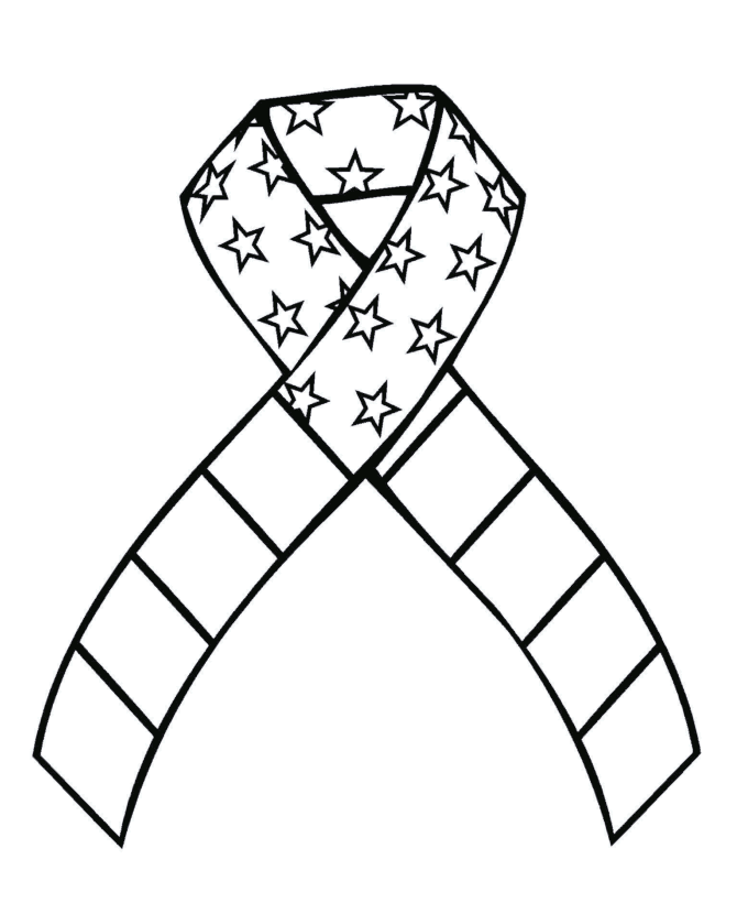flag ribbon Colouring Pages