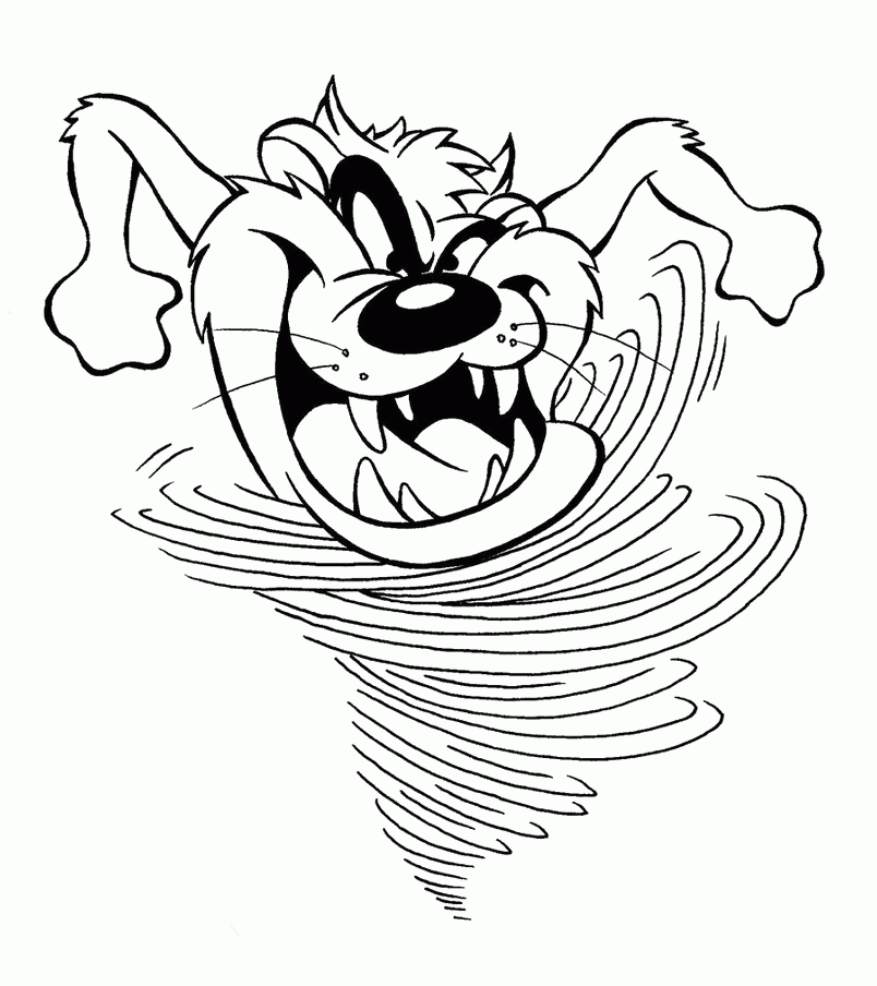 Baby Tasmanian Devil Have Hobbies Packed Coloring Pages - Looney