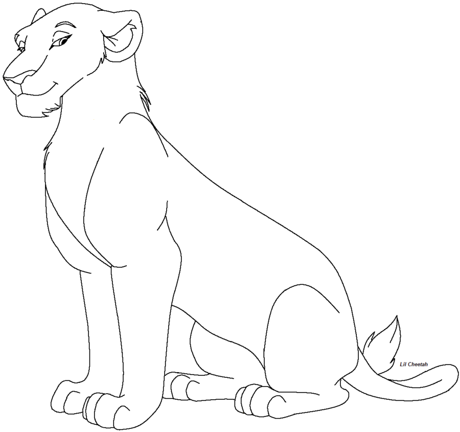 Lioness lineart by Lil-Cheetah