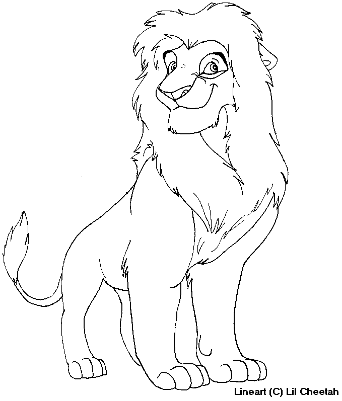 Lion again lineart by Lil-Cheetah