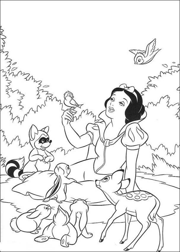 Princess Snow White Spring Coloring Pages