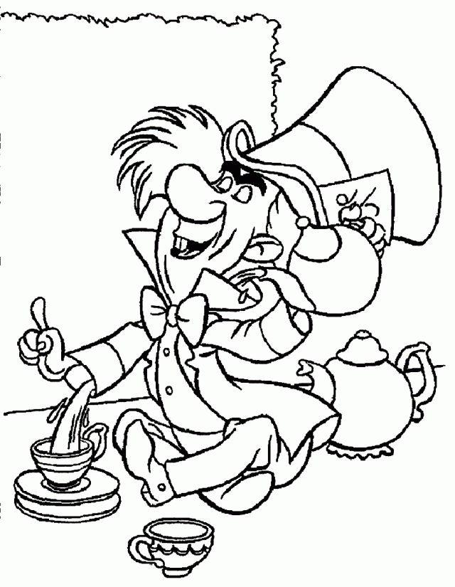 Mad Hatter Coloring Pages Coloring Book Area Best Source