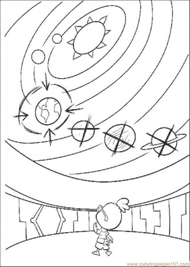 Coloring Pages Looking For The Solar System (Cartoons  Chicken