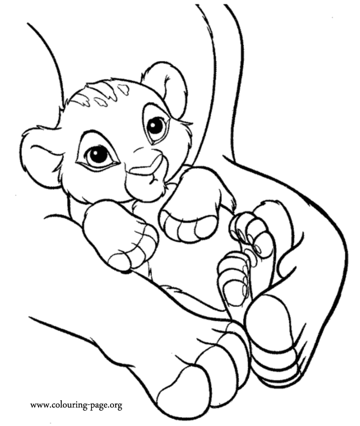 The Lion King - Simba in his mothers arms coloring page