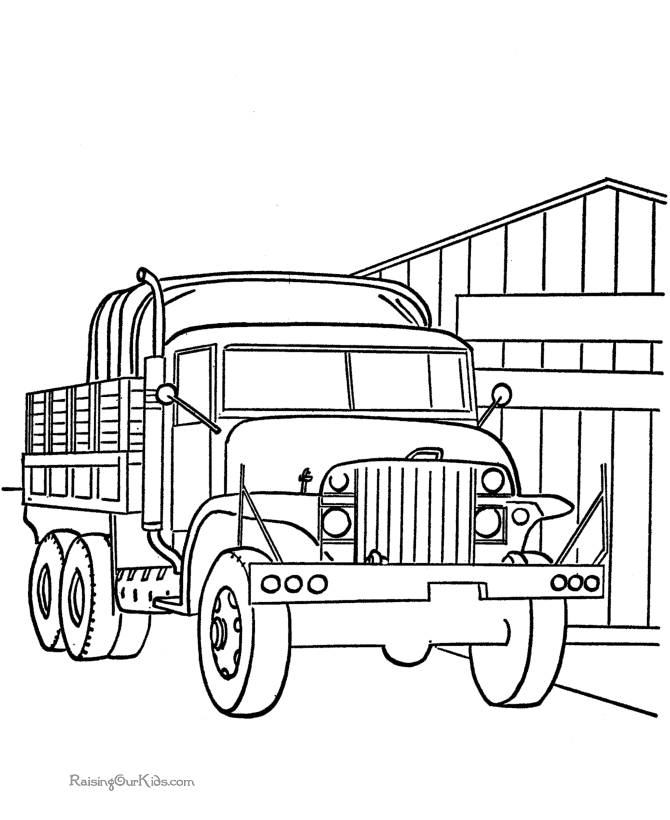 Military Truck Coloring Page