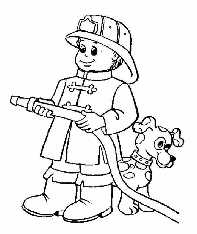 Fireman Climbed Coloring Pages Fireman Coloring Pages
