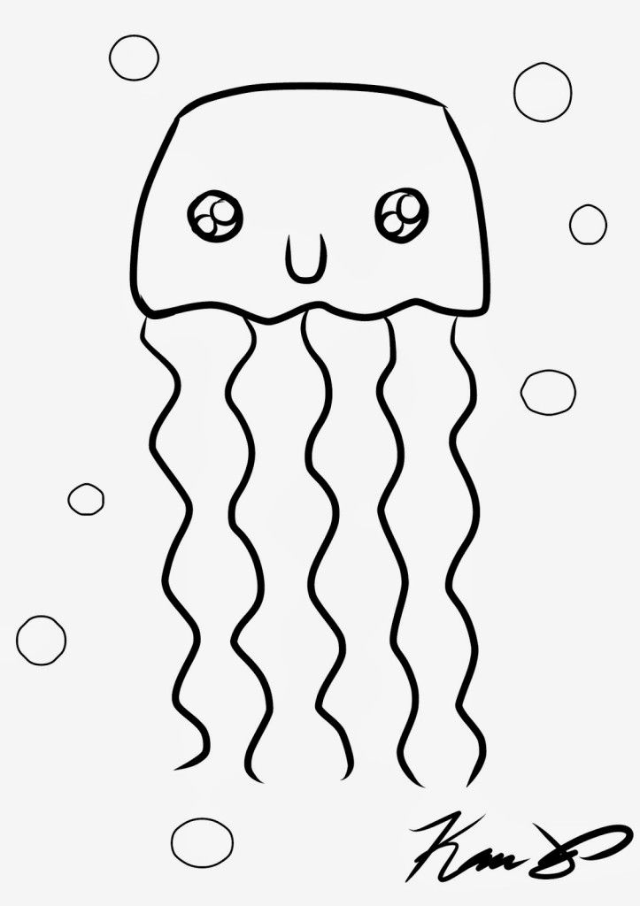 Latest Jelly Fish Coloring Page 