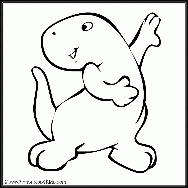 Cute Dancing Dinosaur Coloring Page : Printables for Kids � free