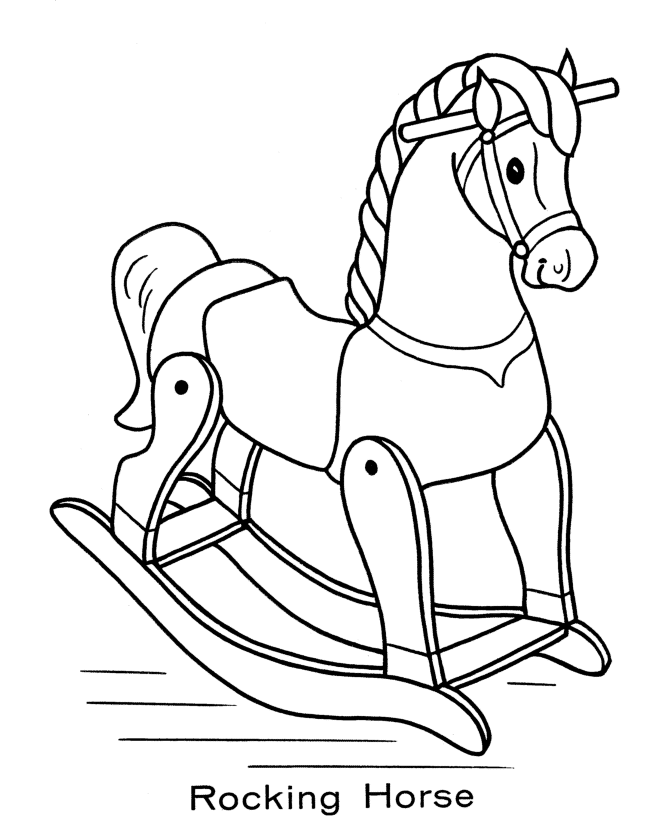 Toy Animal Coloring Pages | Toy Rocking Horse Coloring Page