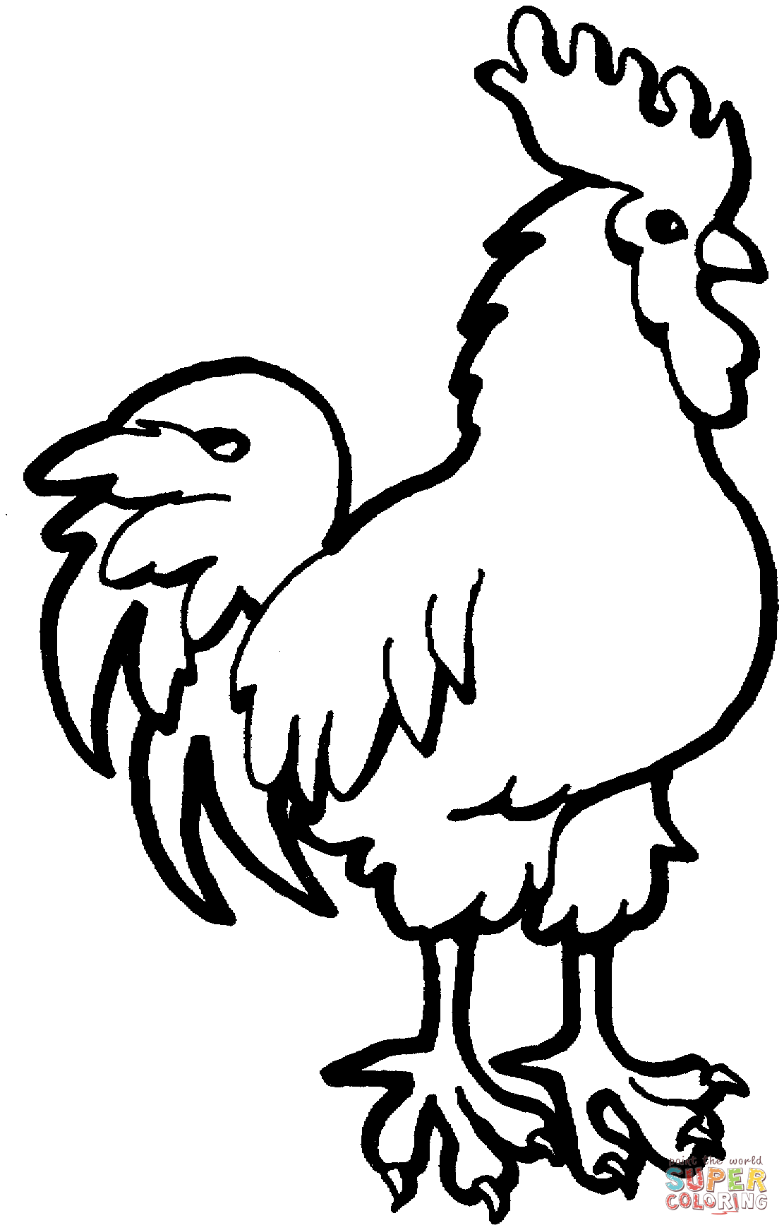 Rooster coloring page | Free Printable Coloring Pages
