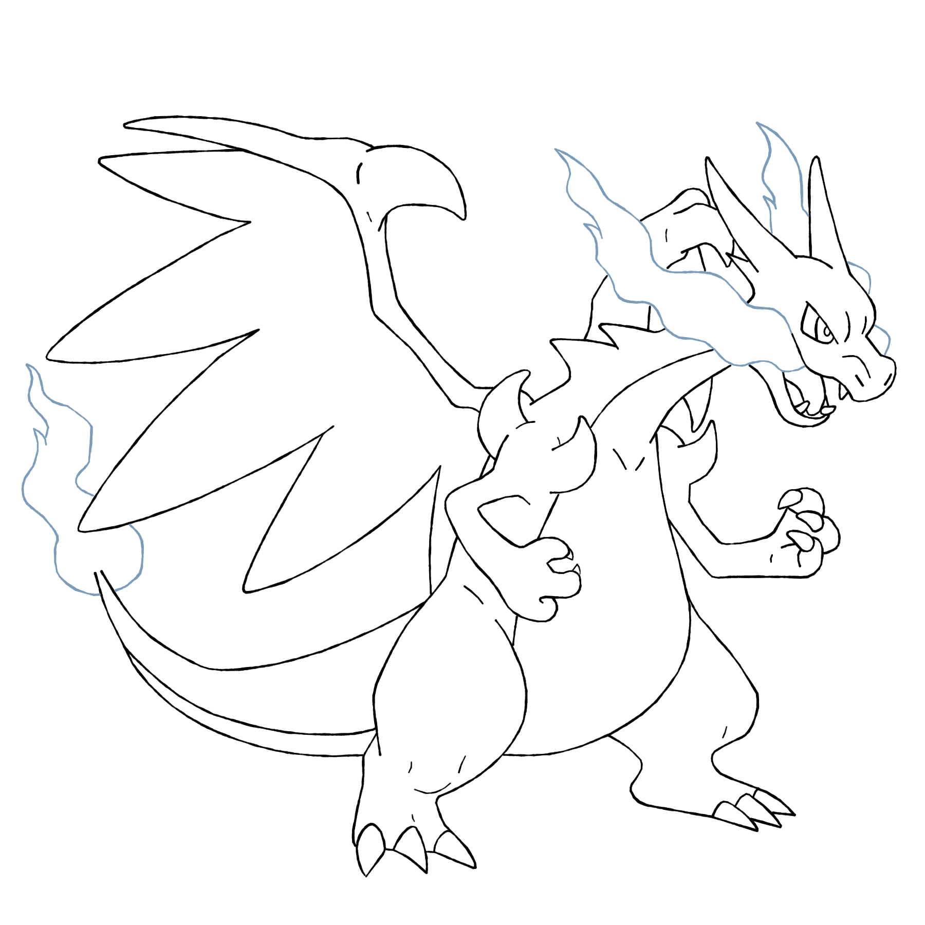 Free Mega Charizard X Coloring Page, Download Free Mega Charizard X
